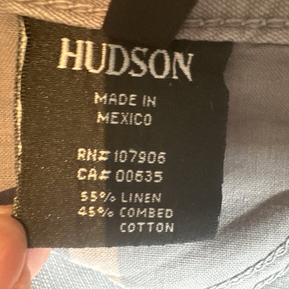 Hudson Women size27 Grey Flare Rise 8 Linen Pant wide leg Ferris Flap 35 inseam - Picture 9 of 11